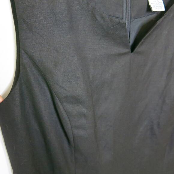 SAVANNAH Sleeveless Linen Dress Size 10 Women Sheath Mid Length Business Black - Picture 4 of 9